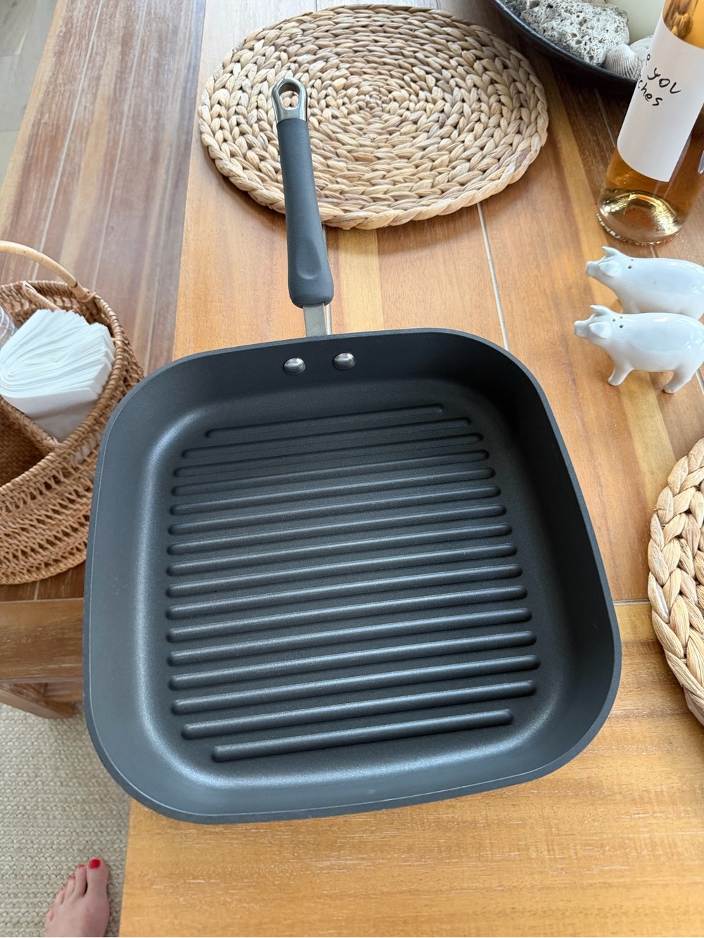 Pampered Chef Black Ridged Square Grill Pan